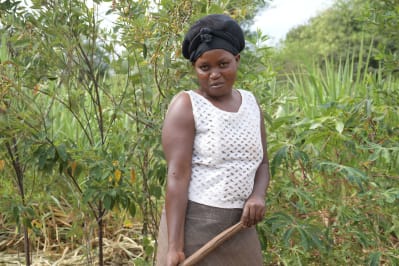 Lenah Mwendwa on her farm - Ukilyo wa Iveti Ndoo Women